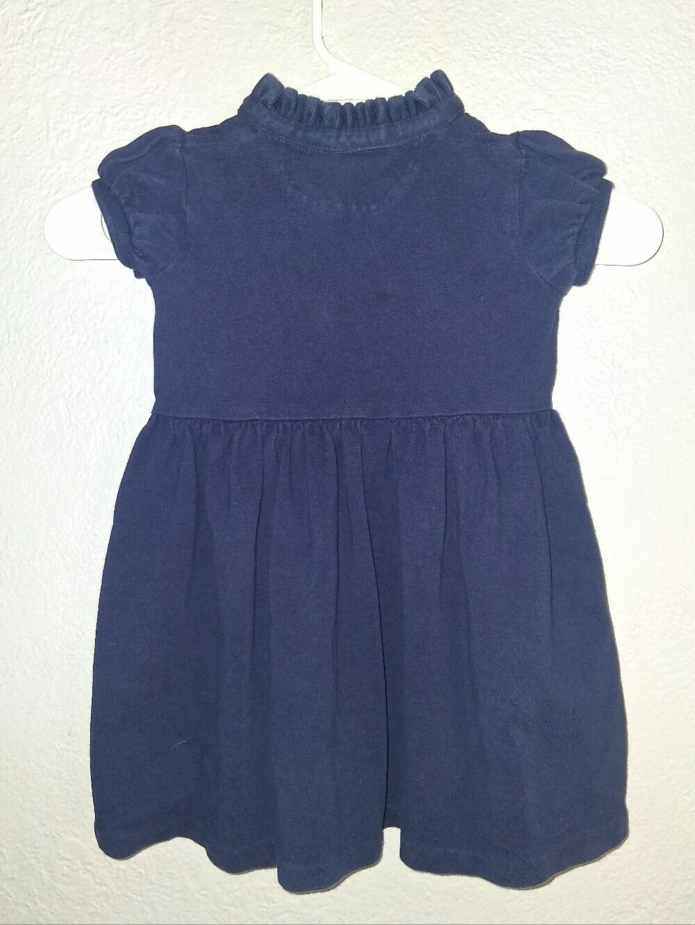 Ralph Lauren Navy With Pink Embroidered Pony Dress Popover Preppy Nautical 3T
